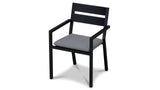 Harmonia Living Outdoor Furniture Harmonia Living - Pacifica Dining Arm Chair - Black | HL-PAC-BK-DAC