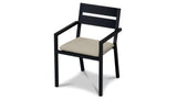 Harmonia Living Outdoor Furniture Harmonia Living - Pacifica Dining Arm Chair - Black | HL-PAC-BK-DAC