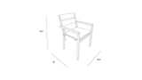 Harmonia Living Outdoor Furniture Harmonia Living - Pacifica Dining Arm Chair - White |  Fabric Sunbrella | HL-PAC-WHT-DAC