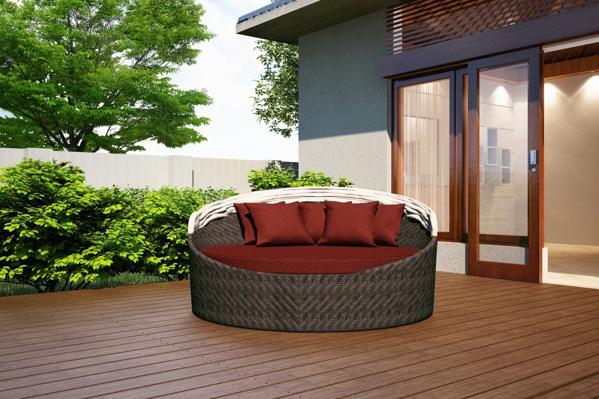 Harmonia Living Outdoor Furniture Harmonia Living - Wink Canopy Daybed in Chestnut | HL-WINK-CH-DB