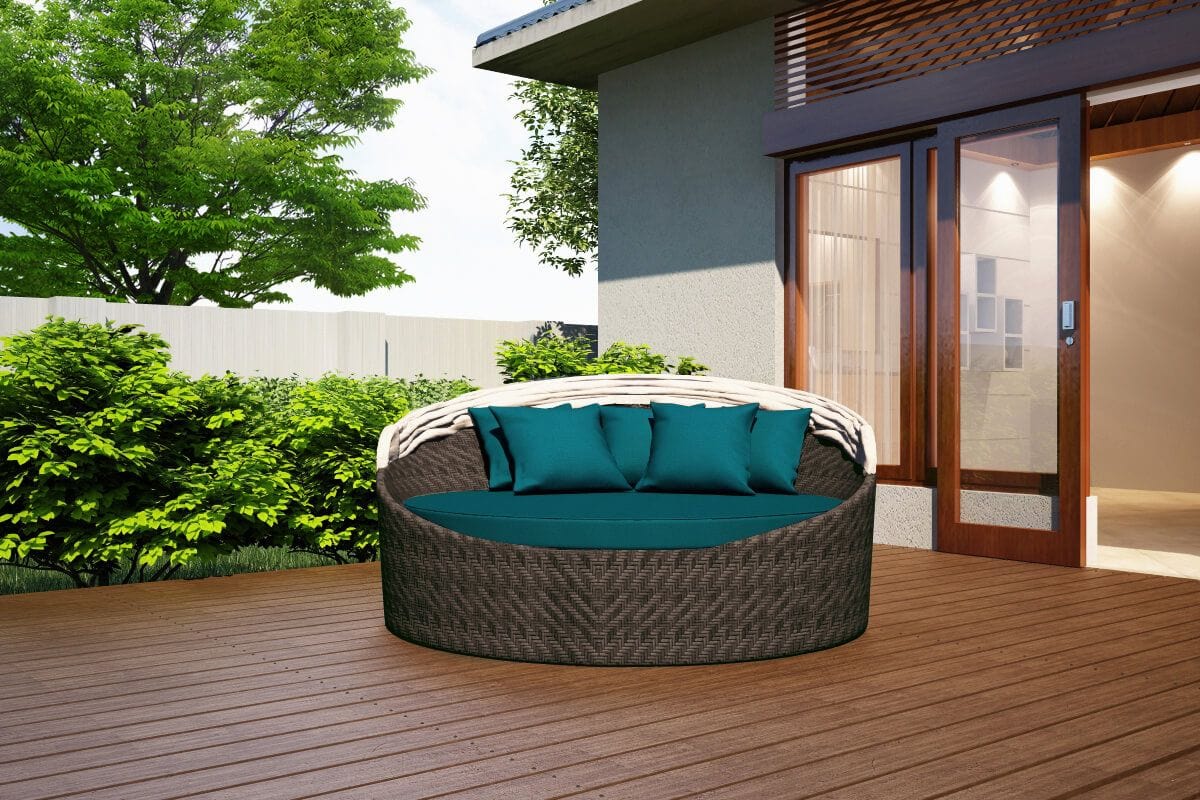 Harmonia Living Outdoor Furniture Spectrum Peacock Harmonia Living - Wink Canopy Daybed in Chestnut | HL-WINK-CH-DB