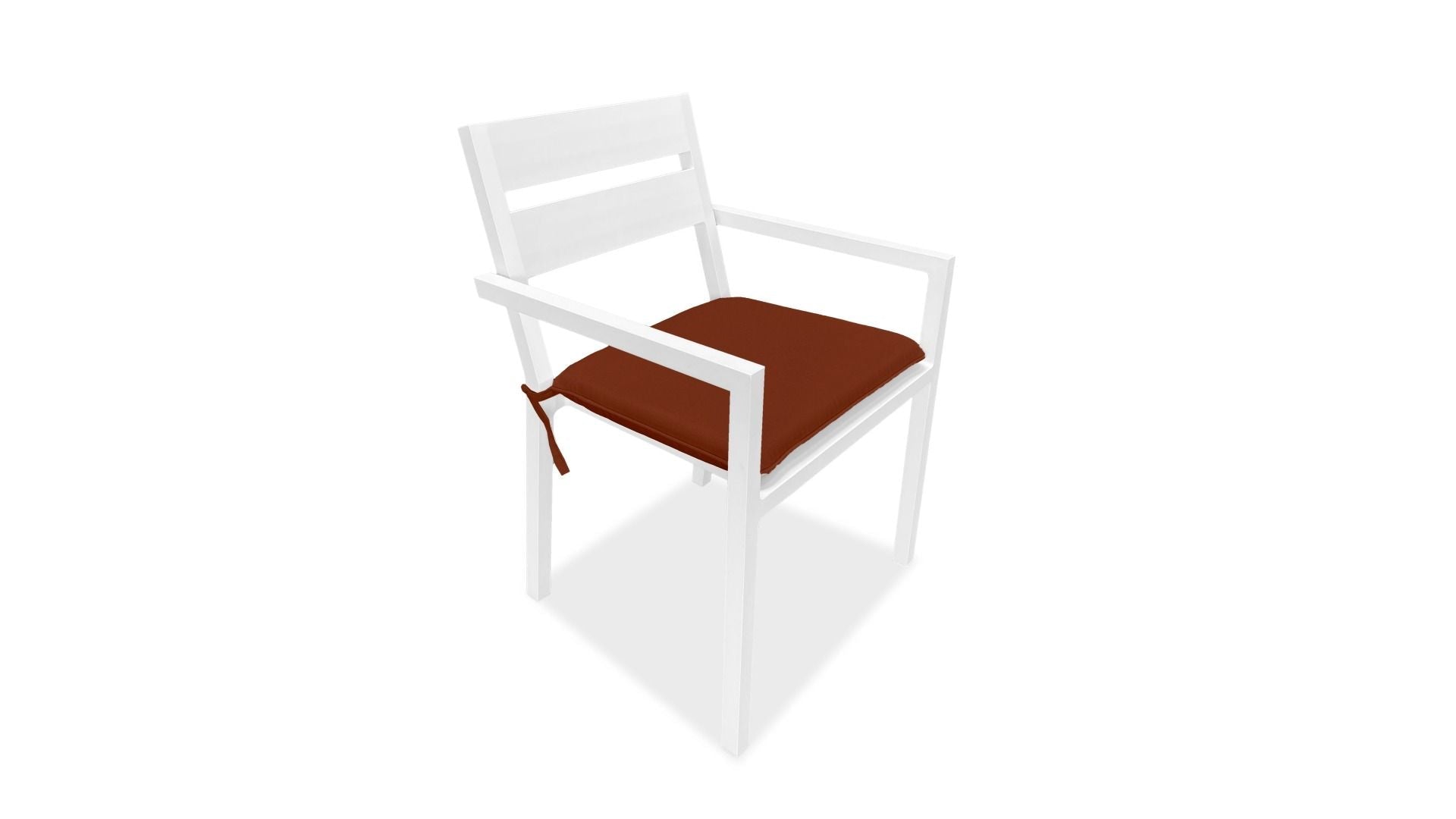Harmonia Living Outdoor Furniture White/Canvas Henna Harmonia Living - Pacifica Dining Arm Chair - White |  Fabric Sunbrella | HL-PAC-WHT-DAC