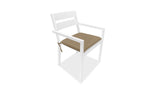 Harmonia Living Outdoor Furniture White/Heather Beige Harmonia Living - Pacifica Dining Arm Chair - White |  Fabric Sunbrella | HL-PAC-WHT-DAC