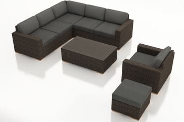 Harmonia Living Outdoor Sectional Canvas Charcoal Harmonia Living - Arden 8 Piece Sectional Set