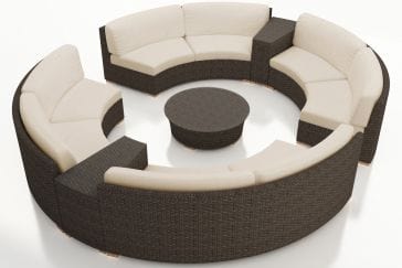 Harmonia Living Outdoor Sectional Canvas Flax Harmonia Living - Arden 7 Piece Eclipse Sectional Set