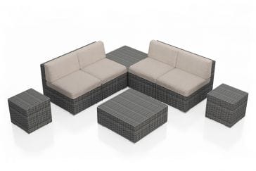 Harmonia Living Outdoor Sectional Canvas Flax Harmonia Living - District 8 Piece 4-Seat Sectional Set