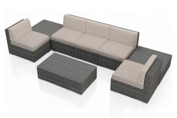 Harmonia Living Outdoor Sectional Canvas Flax Harmonia Living - District 8 Piece 5-Seat Sectional Set