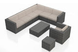 Harmonia Living Outdoor Sectional Canvas Flax Harmonia Living - District 9 Piece Sectional Set