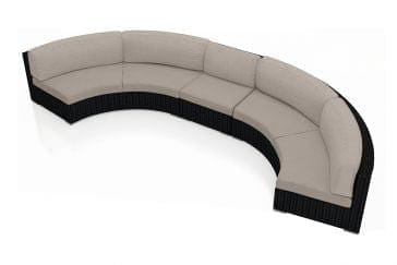 Harmonia Living Outdoor Sectional Canvas Flax Harmonia Living - Urbana 3 Piece Extended Curved Sectional Set