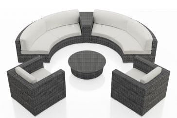Harmonia Living Outdoor Sectional Canvas Natural Harmonia Living - District 6 Piece Curved Sectional Set