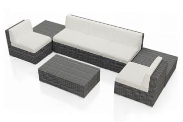 Harmonia Living Outdoor Sectional Canvas Natural Harmonia Living - District 8 Piece 5-Seat Sectional Set