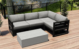 Harmonia Living Outdoor Sectional Cast Silver Harmonia Living - Avion Mason 5 Piece Sectional Set