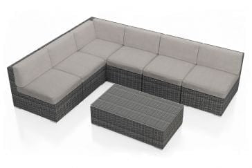 Harmonia Living Outdoor Sectional Cast Silver Harmonia Living - District 7 Piece Sectional Set