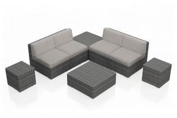 Harmonia Living Outdoor Sectional Cast Silver Harmonia Living - District 8 Piece 4-Seat Sectional Set