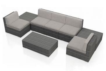 Harmonia Living Outdoor Sectional Cast Silver Harmonia Living - District 8 Piece 5-Seat Sectional Set