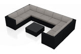 Harmonia Living Outdoor Sectional Harmonia Living - Urbana 10 Piece Surround Sectional Set | 5 Middle Sections | 2 Corner Sections  | 1 Square Coffee Table | 1  Left Arm Section | 1 Right Arm Section  | HL-URBN-CB-10SEC