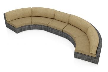Harmonia Living Outdoor Sectional Heather Beige Harmonia Living - District 3 Piece Extended Curved Sectional Set