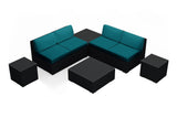Harmonia Living Outdoor Sectional Spectrum Peacock Harmonia Living - Urbana 8 Piece 4-Seat Sectional Set | 4 Urbana Middle Sections | 2 Urbana Square Coffee Tables | 2 Urbana End Tables | HL-URBN-CB-8M4SEC