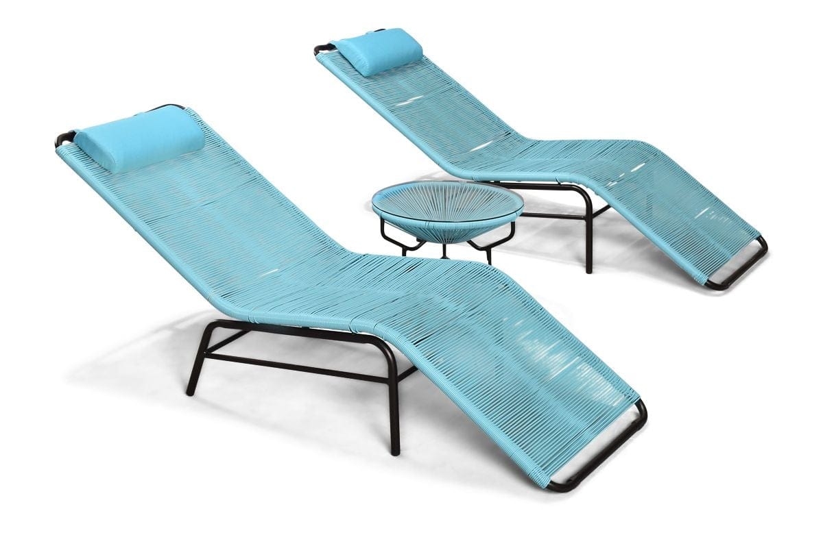 Harmonia Living Outdoor Sets Glacier Blue Harmonia Living - Acapulco 3 Piece Chaise Lounge Set - Glacier Blue