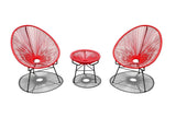 Harmonia Living Outdoor Sets Harmonia Living - Acapulco 3 Piece Chat Set - Candy Apple Red/Black