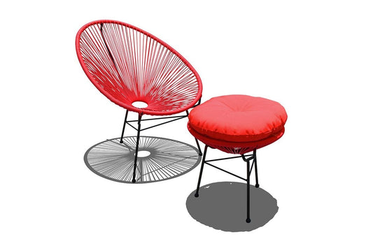 Harmonia Living Outdoor Sets Harmonia Living - Acapulco 3 Piece Chat Set - Candy Apple Red/Black