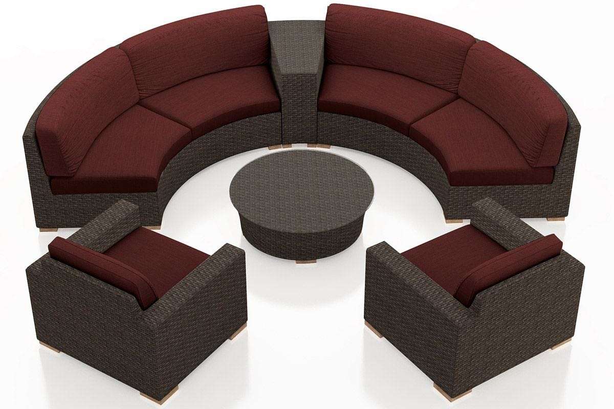 Harmonia Living Outdoor Sets Harmonia Living - Arden 6 Piece Curved Sectional Set