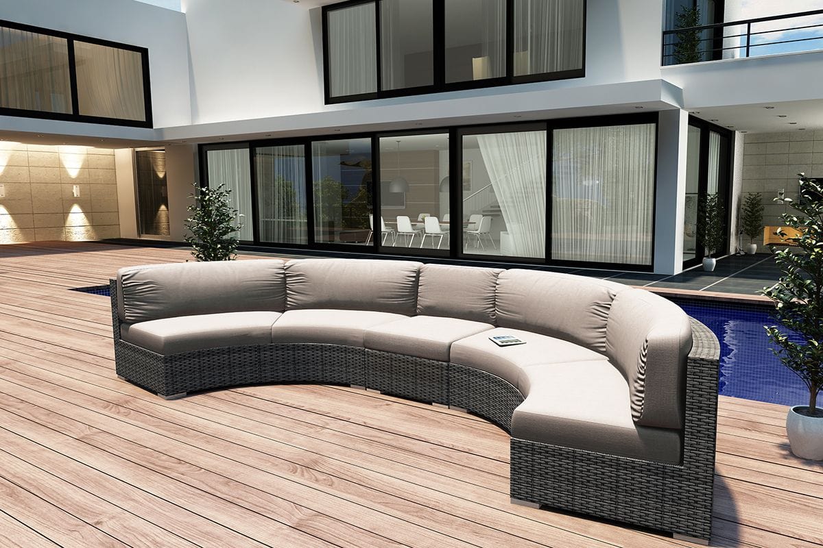 Harmonia Living Outdoor Sets Harmonia Living - District 3 Piece Extended Curved Sectional Set