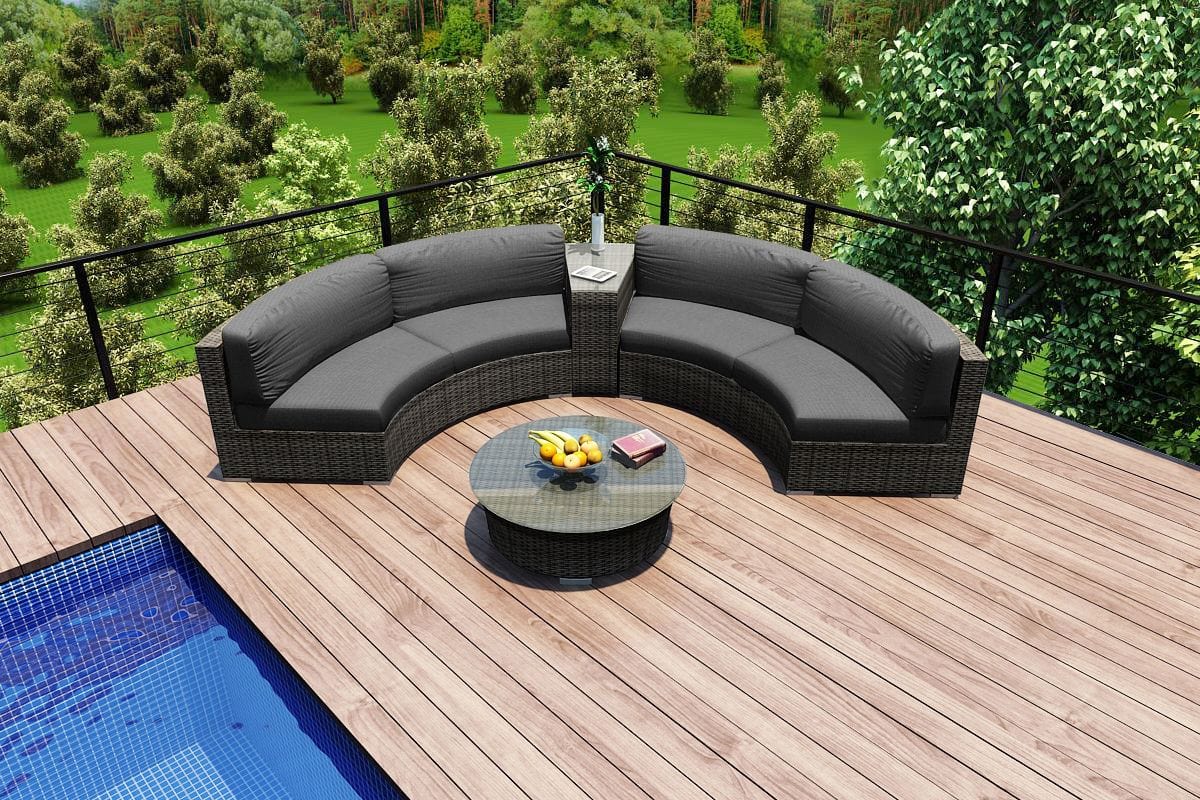 Harmonia Living Outdoor Sets Harmonia Living - District 4 Piece Curved Sectional Set