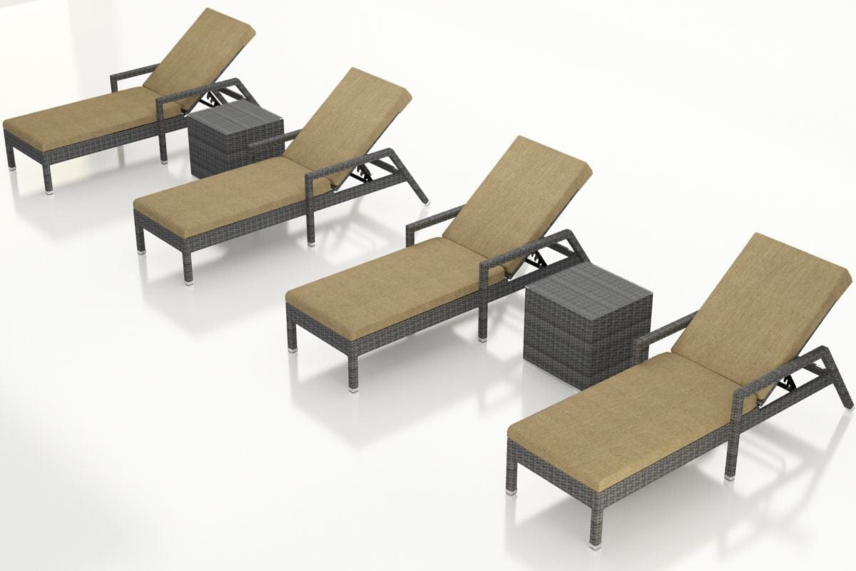 Harmonia Living Outdoor Sets Harmonia Living - District 6 Piece Reclining Chaise Lounge Set