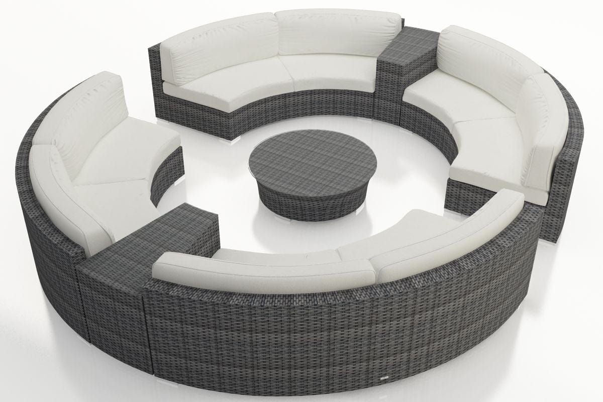 Harmonia Living Outdoor Sets Harmonia Living - District 7 Piece Curved Sectional Set