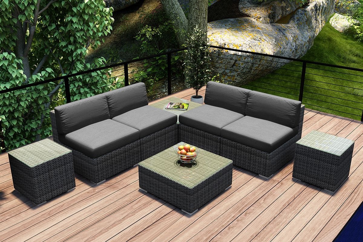 Harmonia Living Outdoor Sets Harmonia Living - District 8 Piece 4-Seat Sectional Set