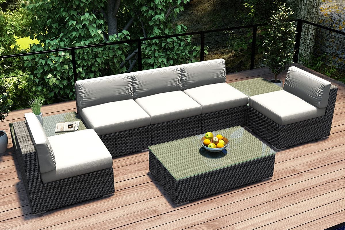 Harmonia Living Outdoor Sets Harmonia Living - District 8 Piece 5-Seat Sectional Set