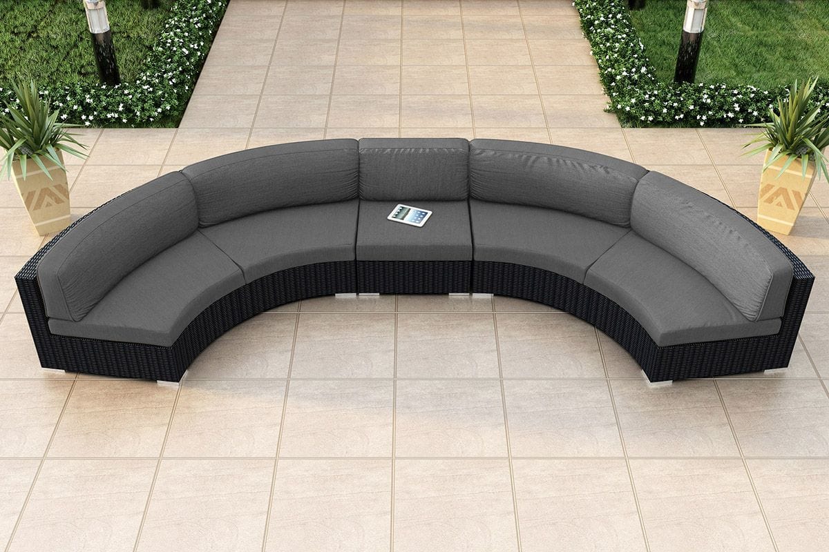 Harmonia Living Outdoor Sets Harmonia Living - Urbana 3 Piece Extended Curved Sectional Set