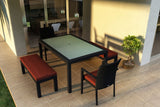 Harmonia Living Outdoor Sets Harmonia Living - Urbana 5 Piece 6-Seat Bench Dining Set