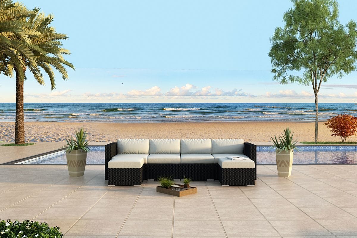Harmonia Living Outdoor Sets Harmonia Living - Urbana 6 Piece Lounge Sectional Set