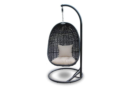 Harmonia Living Outdoor Sets Harmonia Living - Nimbus 2 Piece Hanging Chair Set - Coffee Bean/Black Stand