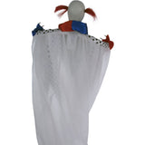 Haunted Hill Farm -  45-In. Spooky the Spinning Animatronic Clown, Indoor or Covered Outdoor Halloween Decoration, LED Eyes