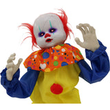 Haunted Hill Farm -  2-Ft. Bobo the Talking Animatronic Clown, Indoor or Covered Outdoor Halloween Decoration, Red LED Eyes