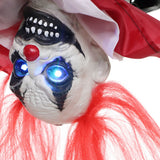 Haunted Hill Farm - Animatronic Upside-Down Talking Clown with Trapeze, Creepy Music, and Light-Up Eyes for Hanging Halloween Decoration