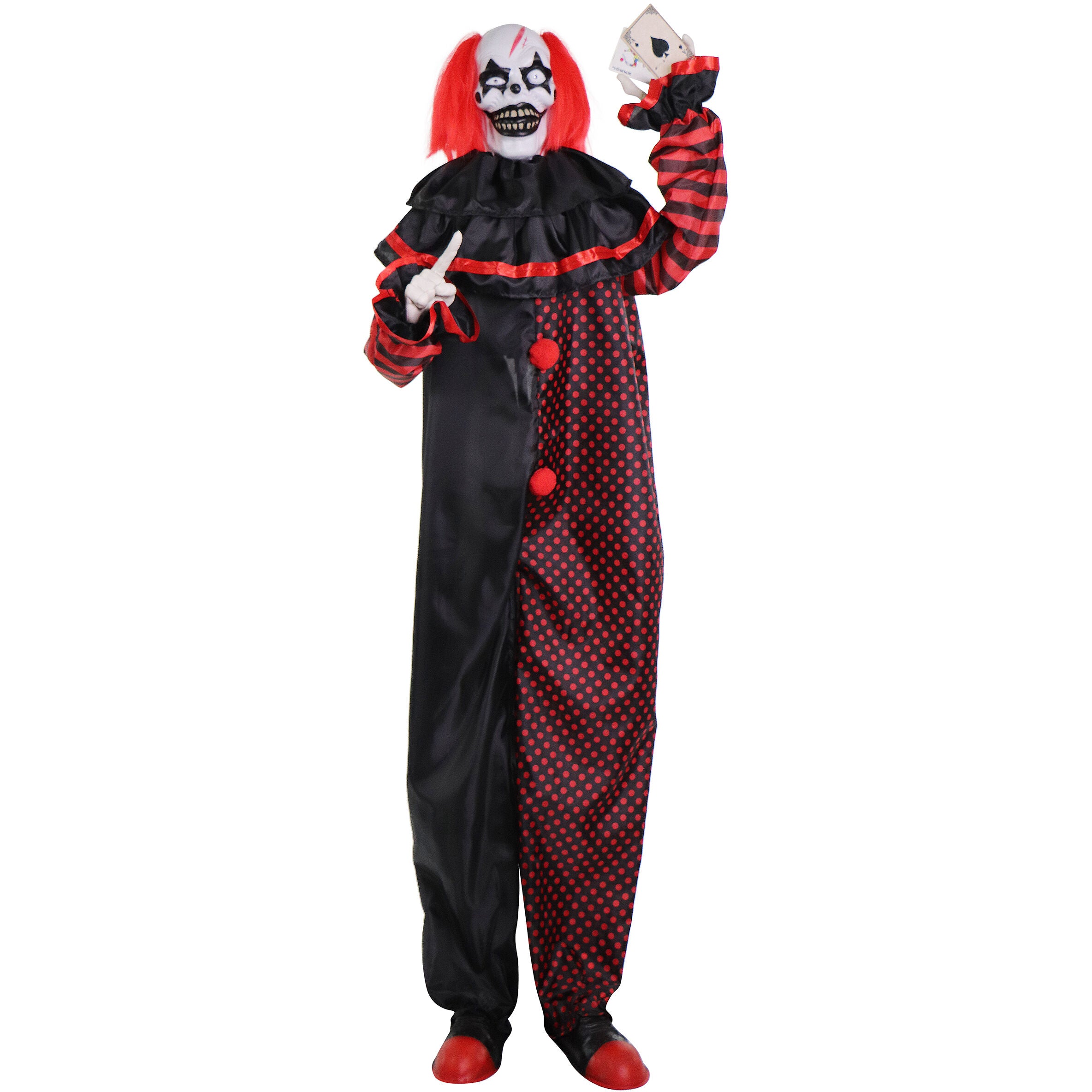 Haunted Hill Farm - Animatronic Pop-Up Two-Headed Clown with Light-Up Eyes for Scary Halloween Decoration