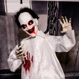 Haunted Hill Farm -  5.75-Ft. Snips the Laughing Animatronic Doctor, Indoor / Covered Outdoor Halloween Decoration, Red LED Eyes