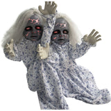 Haunted Hill Farm -  21-In. Sinister Sisters the Animatronic Zombie Twins, Indoor or Covered Outdoor Halloween Decoration