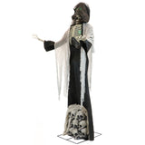 Haunted Hill Farm - 7-Ft. Tall Motion Activated Graveyard Ghoul by SVI, Battery-Operated Scary Halloween Prop with Light-Up Eyes and Chest
