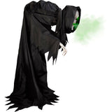 Haunted Hill Farm - Motion Activated Hunched Skeleton Reaper by Tekky, Premium Talking Halloween Animatronic, Plug-In or Battery