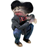 Haunted Hill Farm -  Crouching Limb Eater Zombie Boy by Tekky, Indoor or Covered Outdoor Premium Halloween Animatronic, Plug-In or Battery