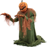 Haunted Hill Farm - Motion-Activated Jack O' Lunger by Tekky, Indoor or Covered Outdoor Premium Halloween Animatronic, Plug-In or Battery