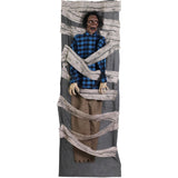 Haunted Hill Farm - Talking Zombie in Chains One-Piece Door Drape Greeter for Scary Halloween Decoration