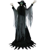 Haunted Hill Farm -  7.5-Ft. Tall Mara the Macabre Skeleton Witch by SVI, Premium Talking Halloween Animatronic, Plug-In