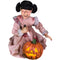 Haunted Hill Farm -  Lunging Pumpkin Carver Zombie Girl with Jack O'Lantern by Tekky, Premium Talking Halloween Animatronic, Plug-In or Battery