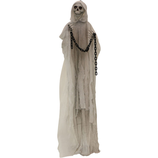 Haunted Hill Farm -  6.25-ft. Animated Reaper, Indoor/Covered Outdoor Halloween Decoration, LED Red Eyes, Poseable, Hallow